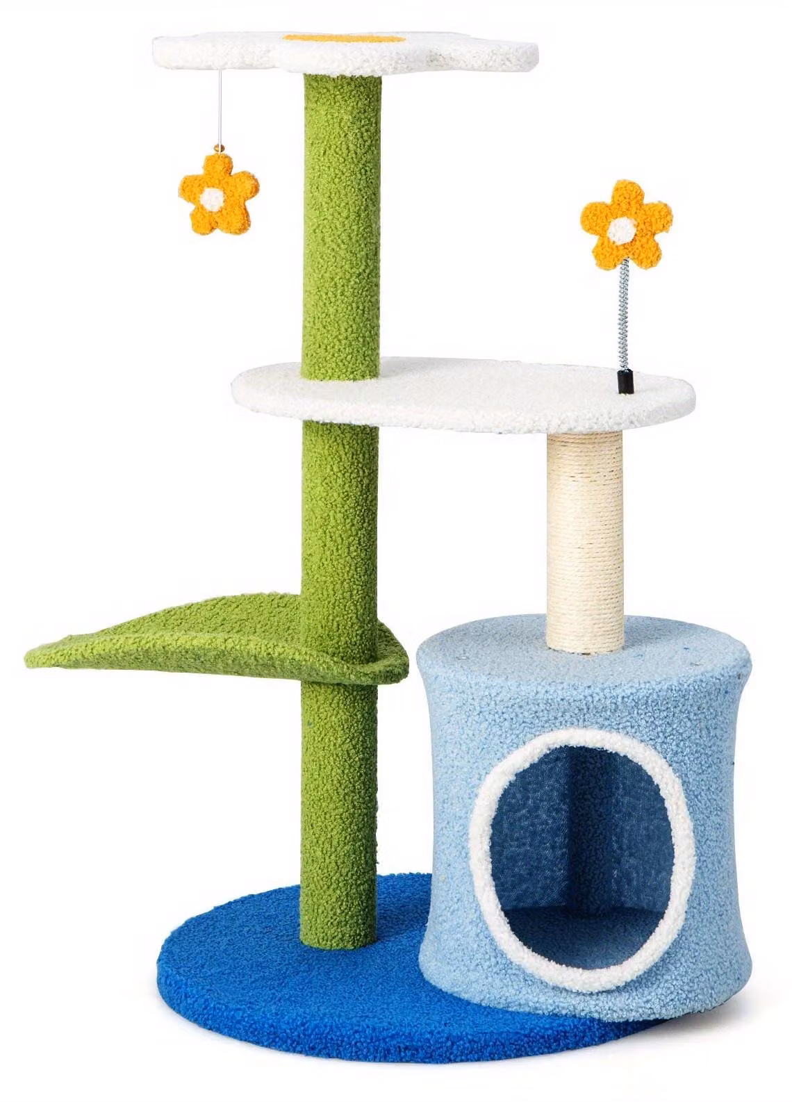 Albero per gatti - Torre per gatti - Mobile per gatti - Tiragraffi - Torre per gatti - Dimensioni compatte: 49x49x87 cm - Rivestimento in sisal naturale