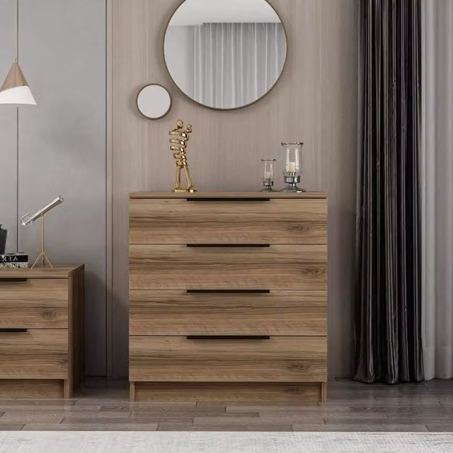 Cassettiera DMORA moderna in legno marrone L: 73 cm, P: 42 cm, H: 77 cm – 1