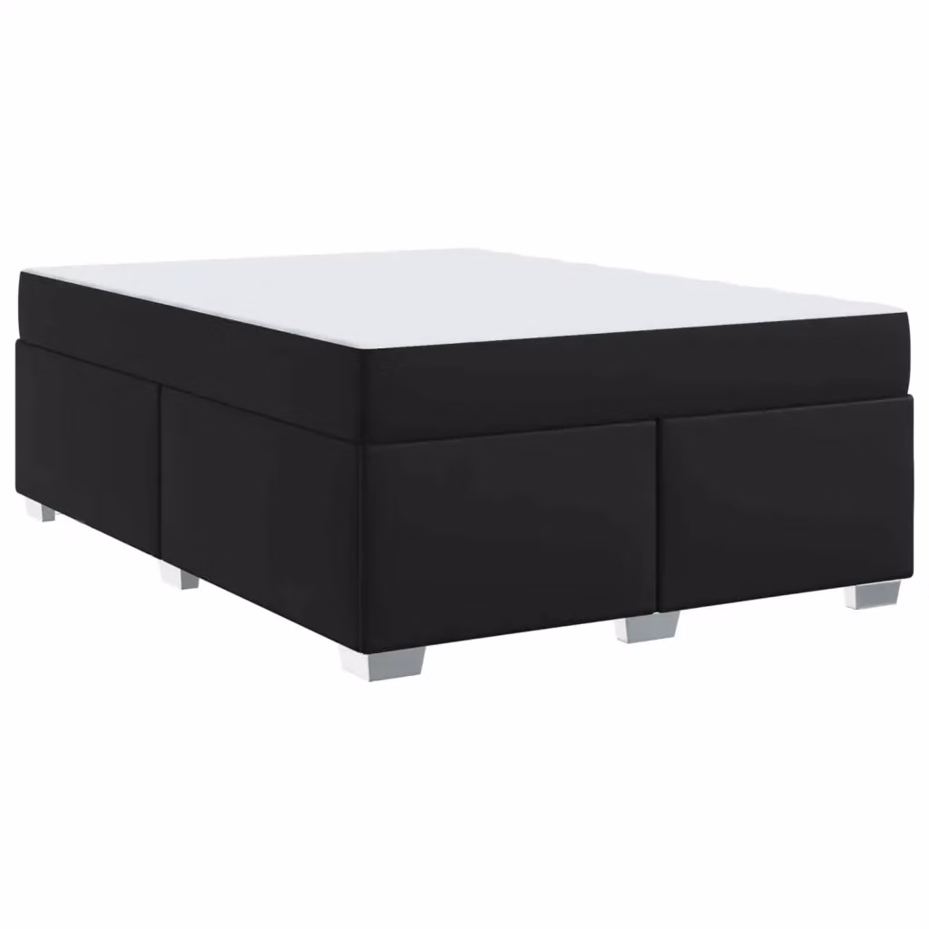 Struttura letto moderno vidaXL in ecopelle nera con telaio in metallo e doghe piatte L: 160 cm, P: 200 cm, H: 66 cm – 2
