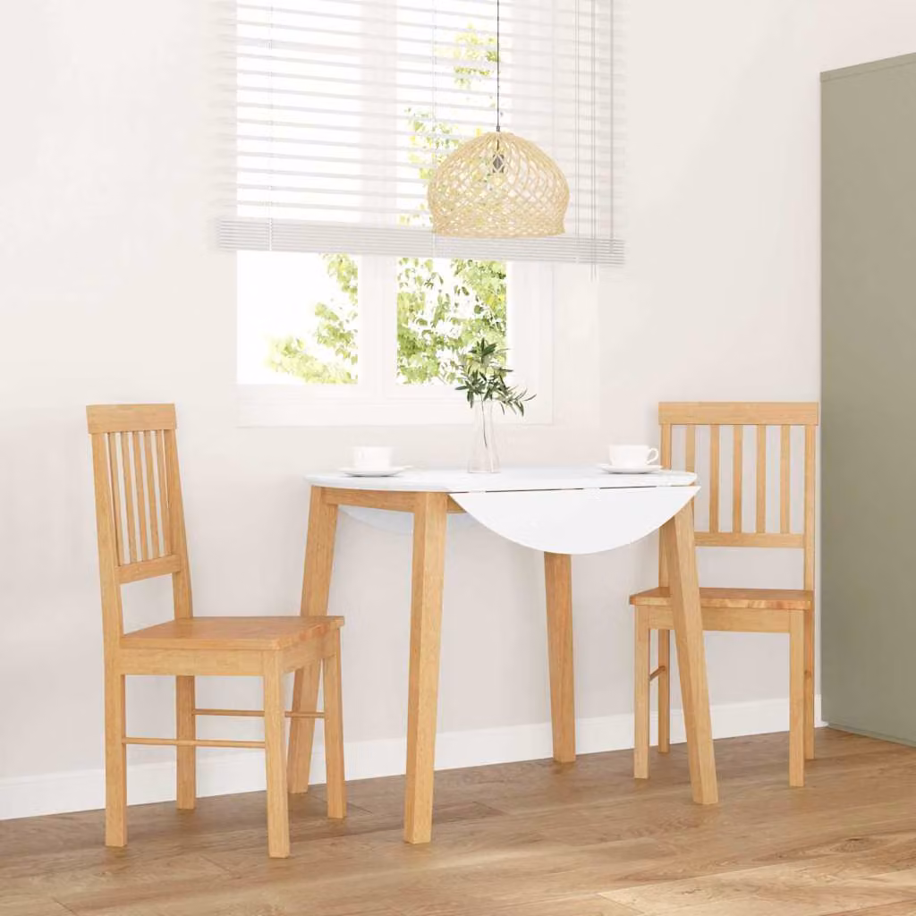 Set di 2 sedie da pranzo vidaXL in legno di Hevea massello marrone naturale L: 44,5 cm, P: 42,5 cm, H: 90 cm