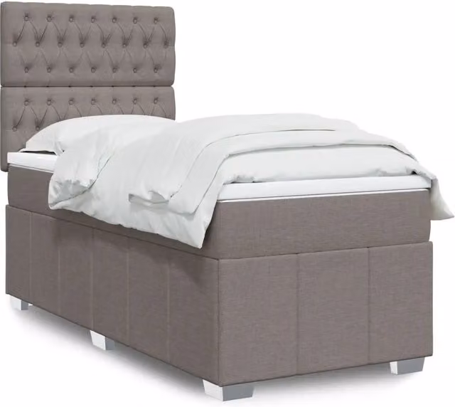 Giroletto a Molle con Materasso Tortora 100x200 cm in Tessuto 3293890