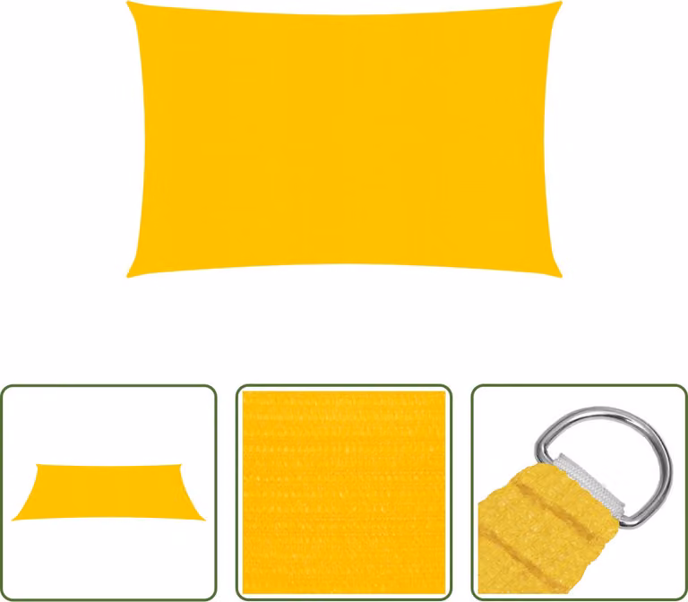 The Living Store Tenda da sole 160 g/m² Giallo 3x4 m HDPE