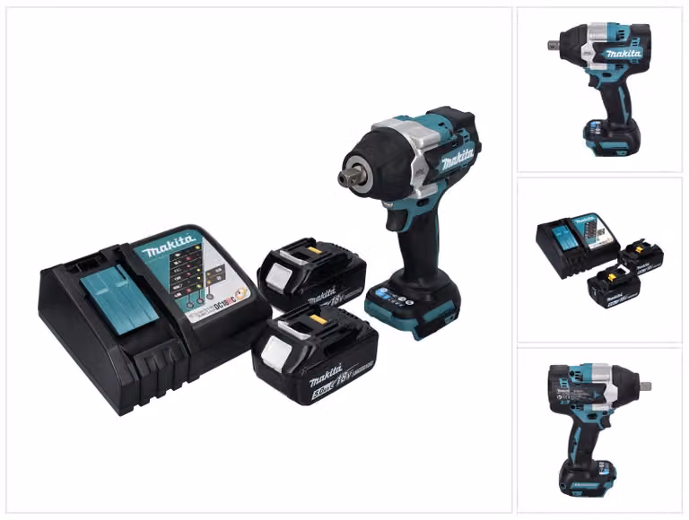 Avvitatore a impulsi a batteria Makita DTW 701 RT 18 V 700 Nm 1/2" XPT Brushless + 2x batteria ricaricabile 5,0 Ah + caricabatterie