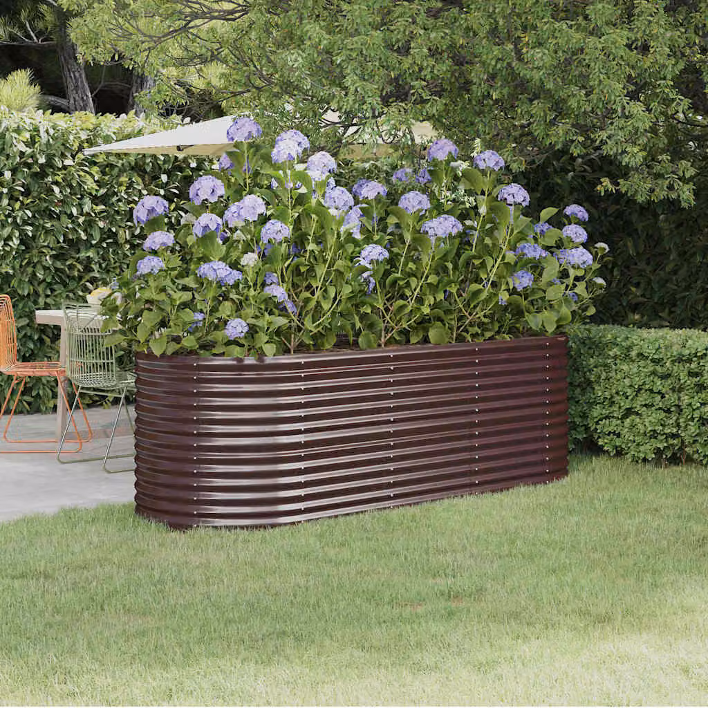 Letto rialzato da giardino vidaXL in acciaio zincato marrone L: 224 cm, P: 80 cm, H: 68 cm