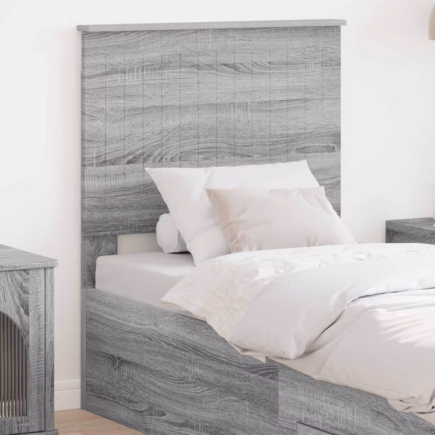 Testiera per letto moderna vidaXL in legno ingegnerizzato grigio