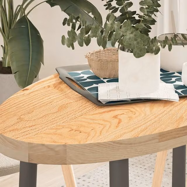 Dessus de table 100x50x4 cm bois de chêne massif ovale