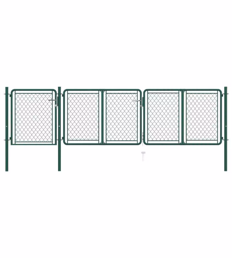 Cancello per Giardino in Acciaio 100x395 cm Verde