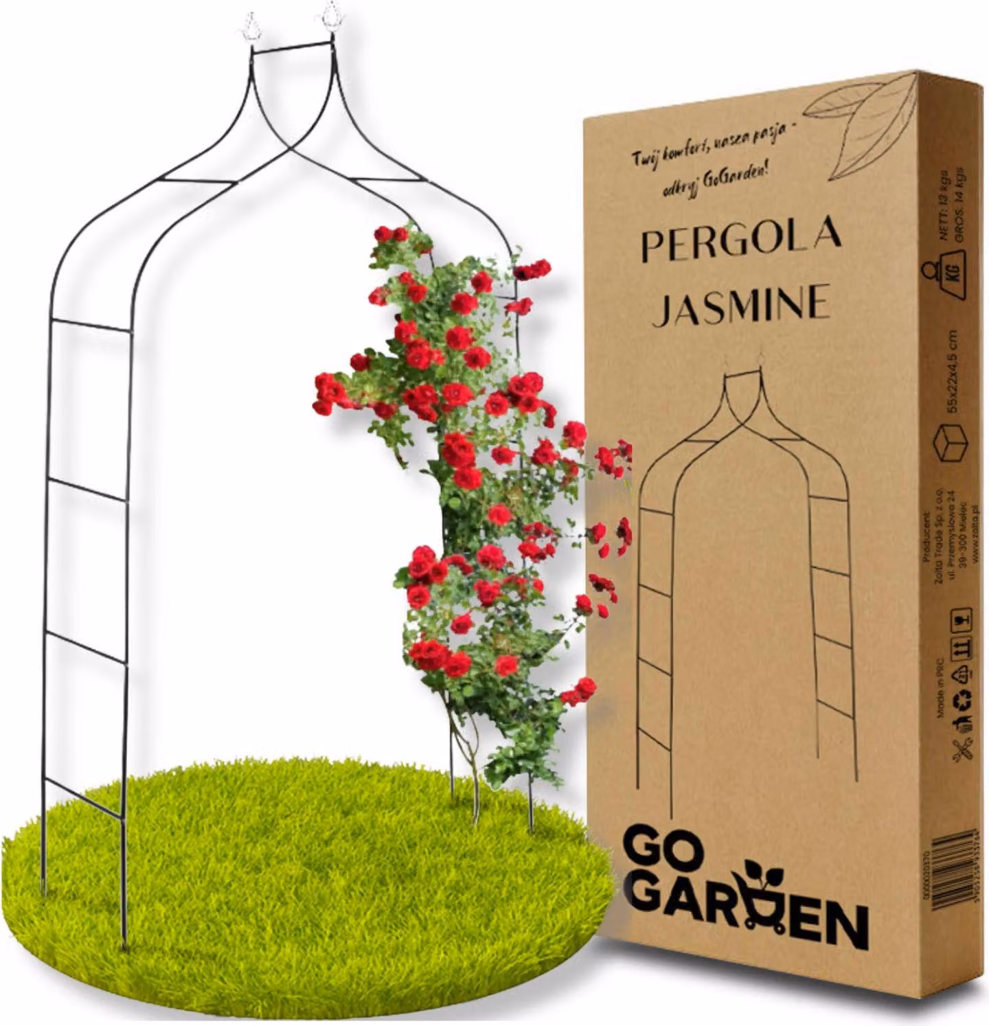 Pergola da giardino in metallo per fiori, rose, piante rampicanti, sostegno, arco, ancoraggio, giardino