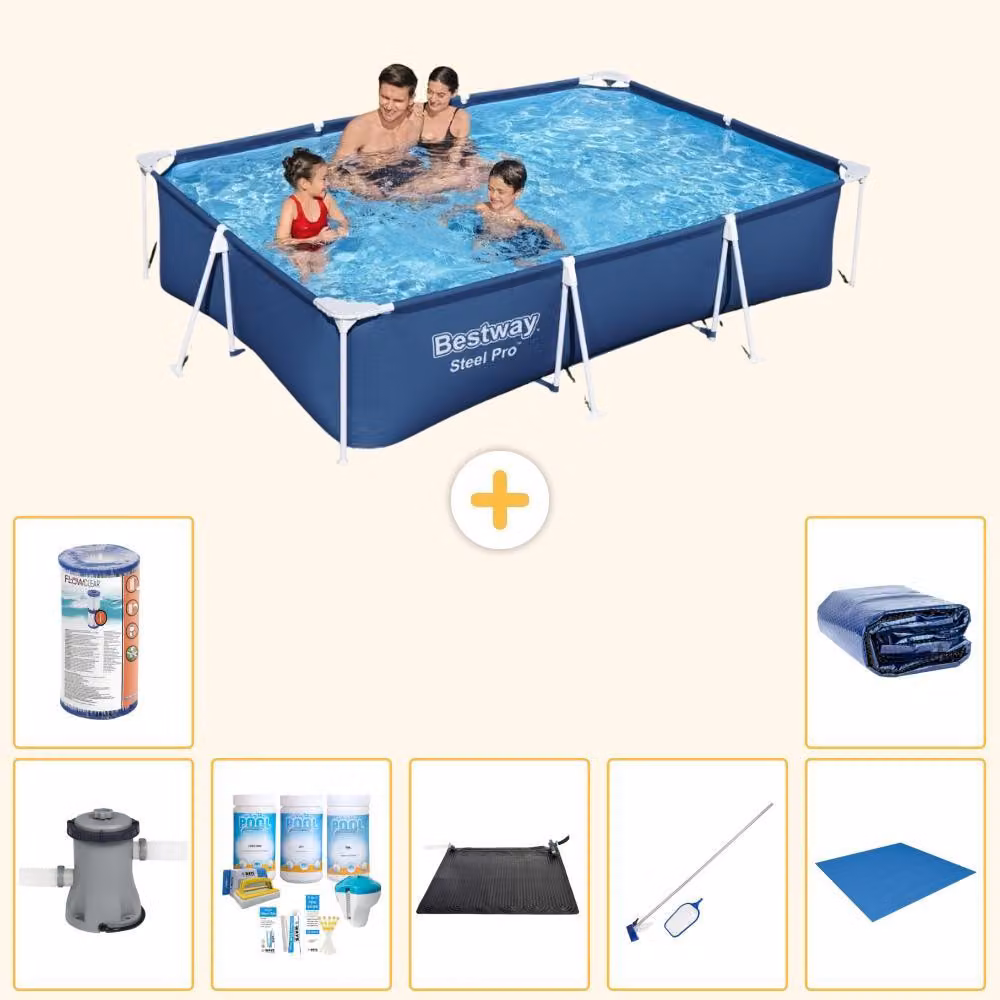 Bestway Steel Pro, piscina rettangolare - 300x201x66 cm - 8 pezzi - Modello S21568