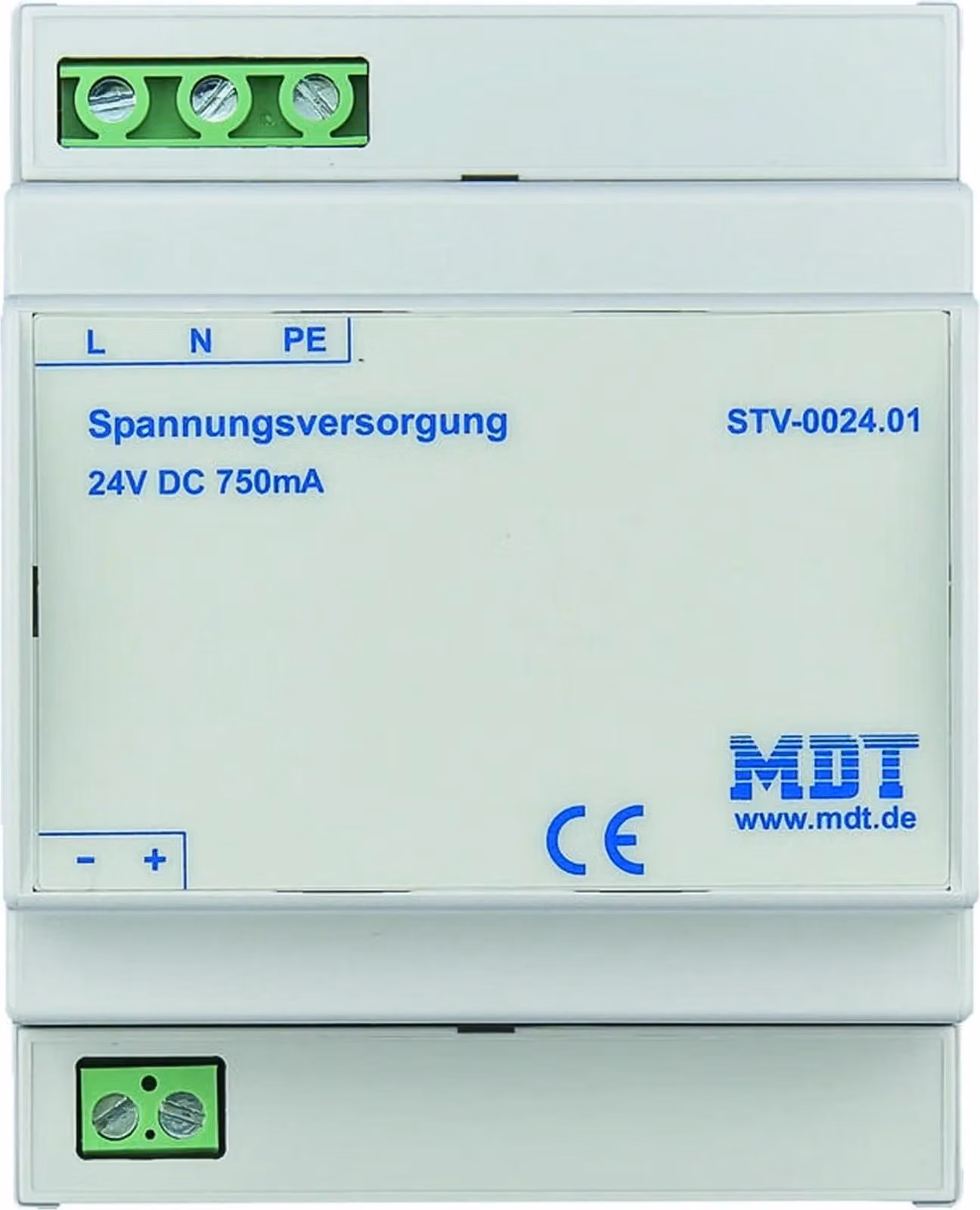 Alimentatore MDT, 4TE, REG, 750 mA, 24 V CC SELV, 1 pz.
