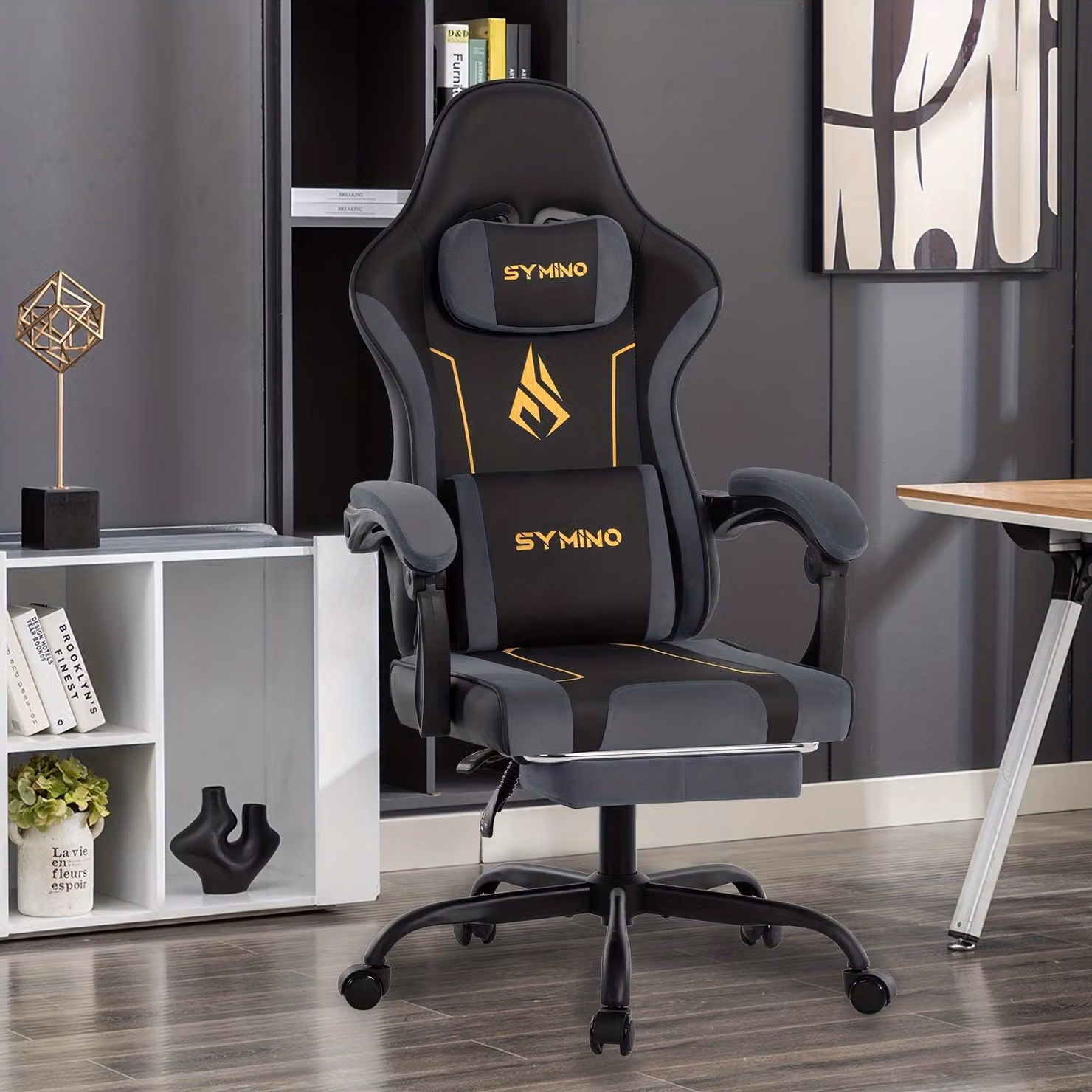 Sedia da gaming ergonomica - Sedia da ufficio - Sedia da gaming nera - Poltrona massaggiante - Sedia per PC - Altezza regolabile