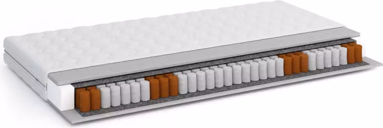 FURNLUX Materasso a molle Prago Bianco 90x200cm / Hauptfarbe: Weiß / Dimensioni: 90 x 200 x 18 cm