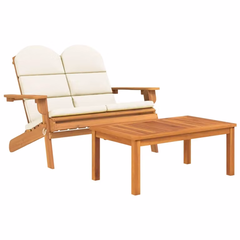 Set Salotto da Giardino Adirondack 2pz Legno Massello di Acacia