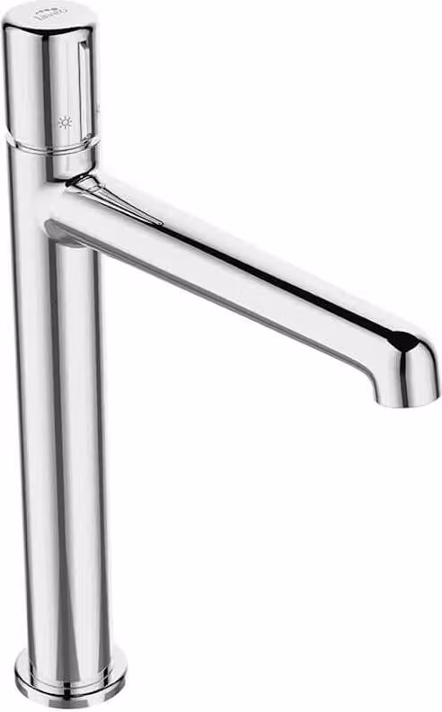 Miscelatore da appoggio design per lavabo verticale cromo