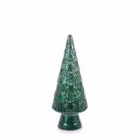 H&H Albero Di Natale In Vetro Riciclato Verde Metallizzato Cm 34