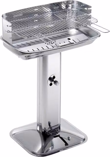 Barbecue a carbone Venus X Pro System Ompagrill colore argento in acciaio e acciaio inossidabile L: 60 cm, P: 36 cm, H: 89 cm