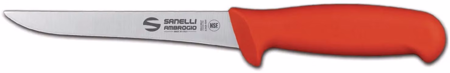 Coltello disosso stretto cm 14 rosso linea Supra di Sanelli Ambrogio