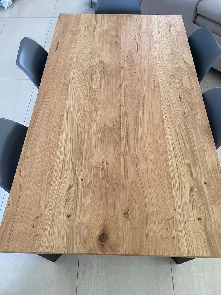 Tavolo fisso rettangolare in legno rovere e ferro Mobili 2G L: 180 cm, P: 90 cm, H: 70 cm – 3