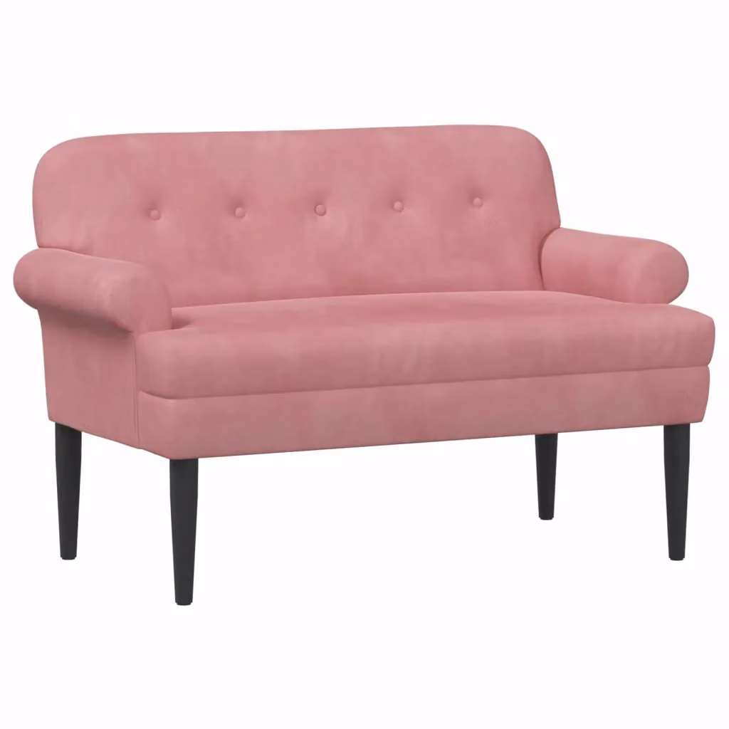 Loveseat vidaXL in velluto rosa con bottoni imbottiti, L: 120 cm, P: 66 cm, H: 78 cm – 2