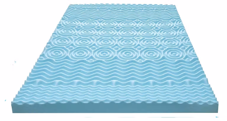 Sottostrato per materasso, in memory foam ad alta densità, con infusione di gel refrigerante, dimensioni 140x200x5