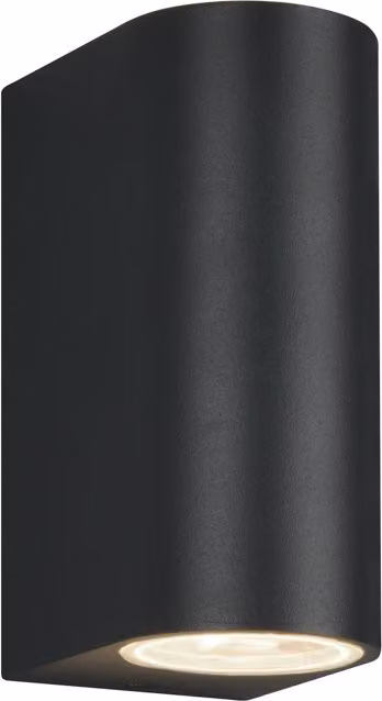 Applique da esterno LED Roya Trio di Trio Leuchten in metallo nero con illuminazione up/down e protezione IP44