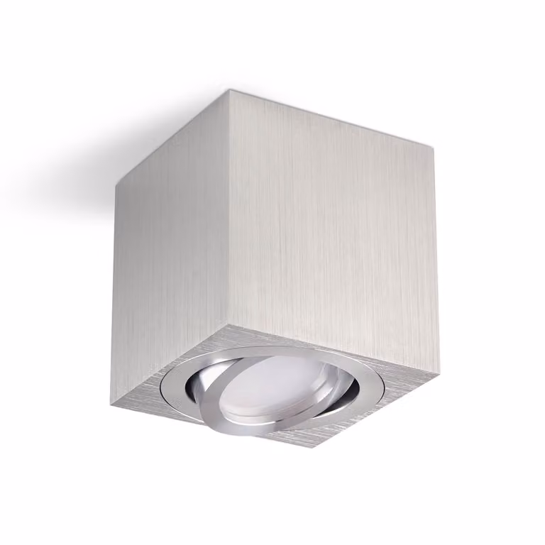 Lampada a plafone orientabile OH37 GU10 quadrato cromo Kobi