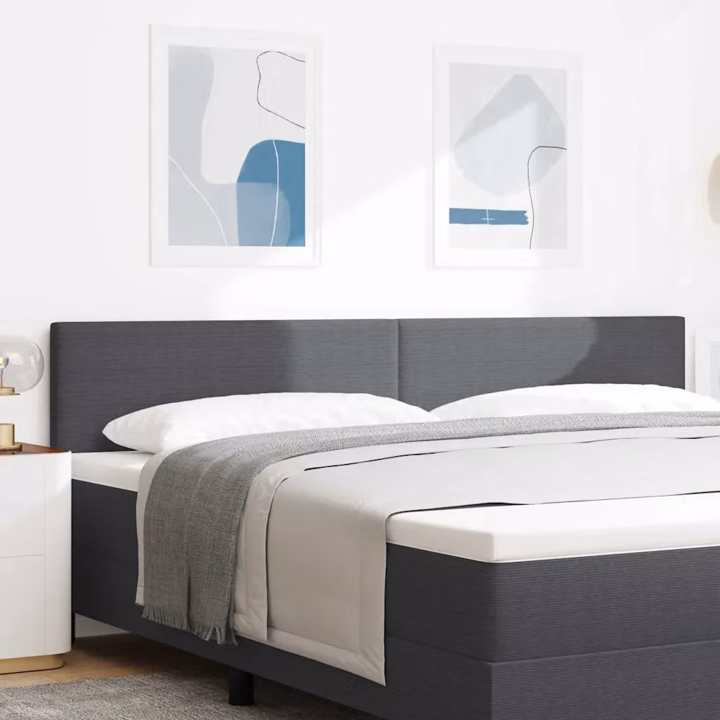 Testiera per letto con illuminazione LED vidaXL in tessuto corda grigio scuro, Larghezza: 200 cm