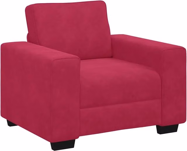 Divano moderno in velluto rosso per soggiorno e camera da letto L: 100 cm, P: 77 cm, H: 82 cm – 1