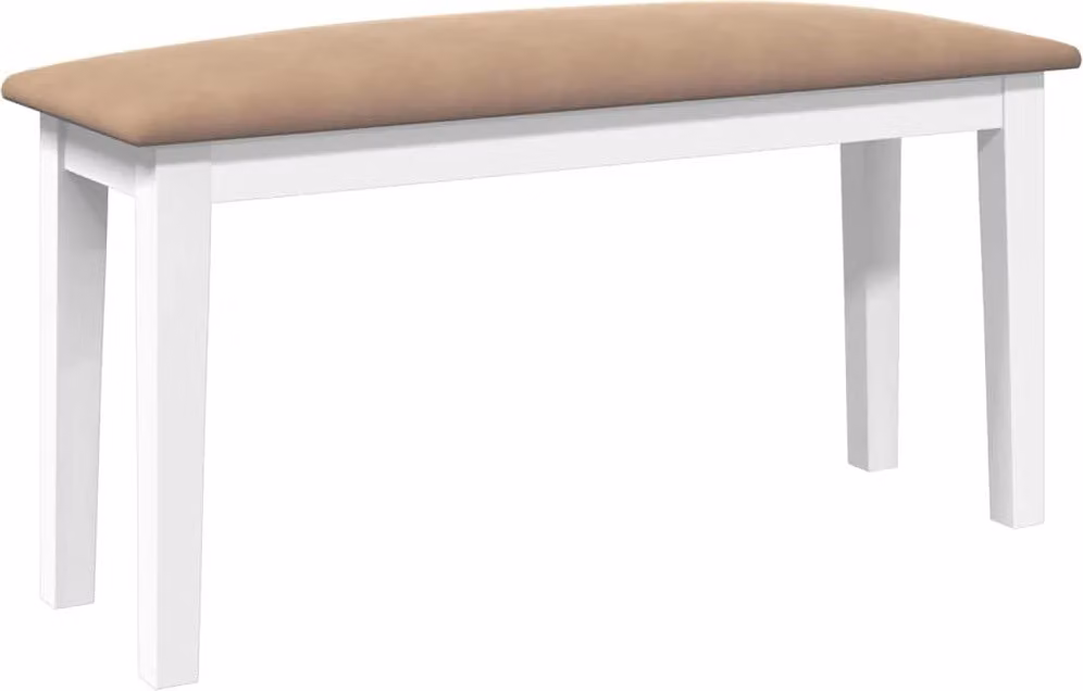 Panca 90 cm Bianco in Legno Massello di Hevea
