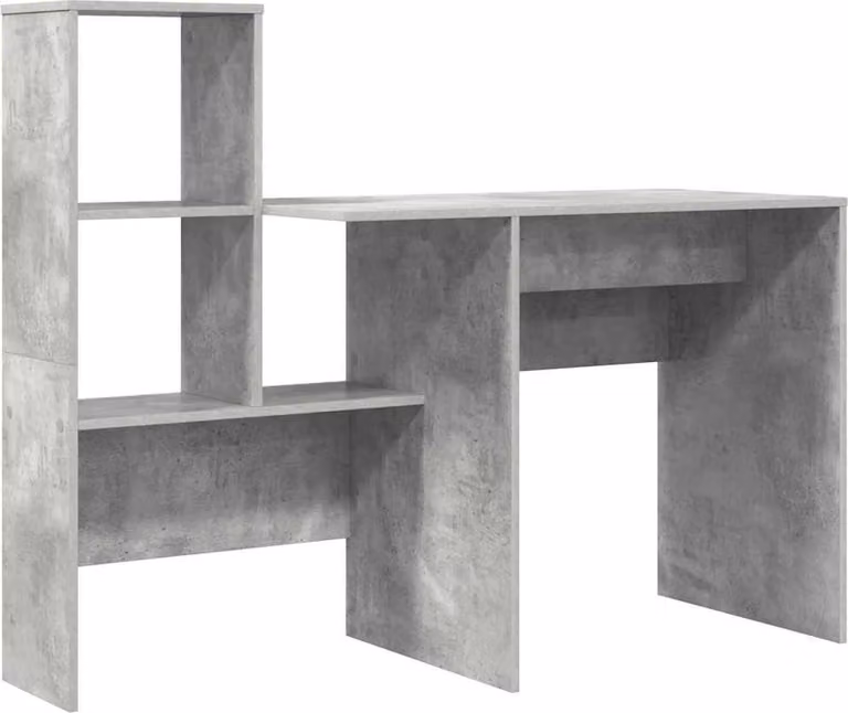 Scrivania con lo scaffale Grigio cemento 131,5 x 50 x 106,5 cm