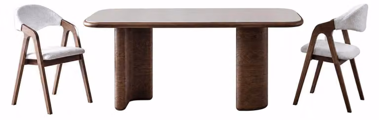 Tavolo da pranzo per sala da pranzo con 2 sedie, set completo di design moderno, 3 pezzi