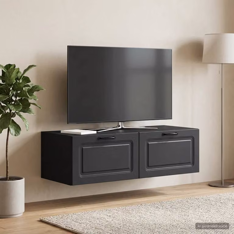 vidaXL Mobile Porta TV da Muro Moderno Nero L/P/H: 98 x 41 x 30 cm