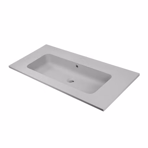Lavabo ad Incasso Mineral Marmo Colore Grigio Cenere per Mobile Composizione Bagno Rettangolare 91x46 cm