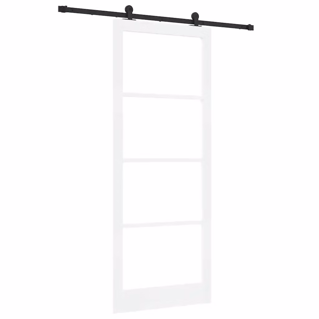 Porta scorrevole minimalist vidaXL in legno e vetro, Bianco e Nero, L: 93 cm, H: 232 cm – 2