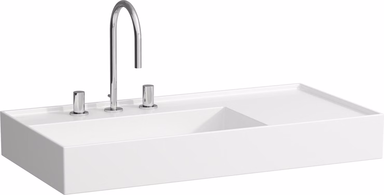 LAUFEN Kartell lavabo, tablette droite, 1 trou pour robinetterie, sans trop-plein, 900x460mm, H8103384001111, H8103384001111