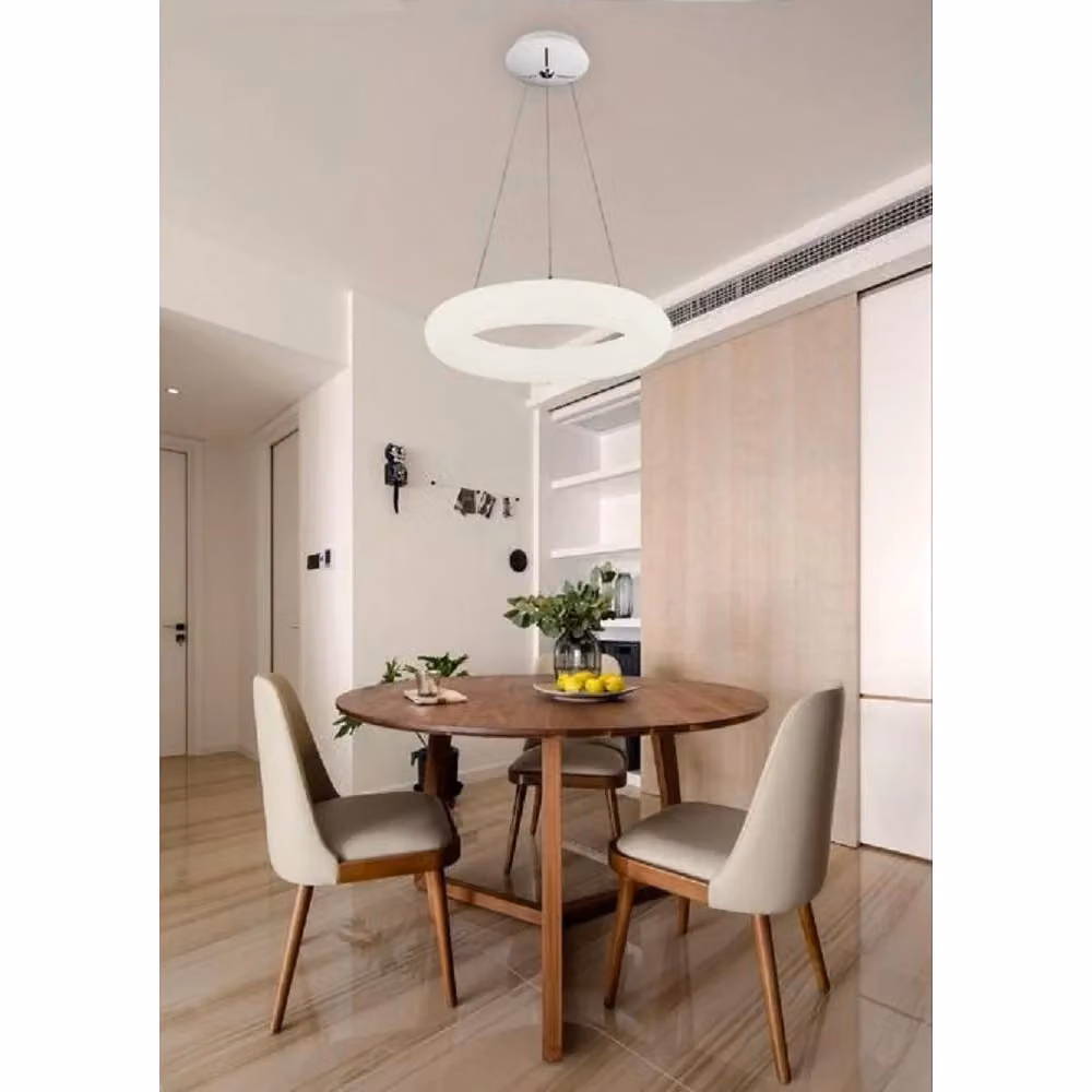 Lampadario Sospeso Trade Shop LED 36W con Luce Bianca Calda Naturale e Tripla Accensione, Design Moderno Round Bianco – 2