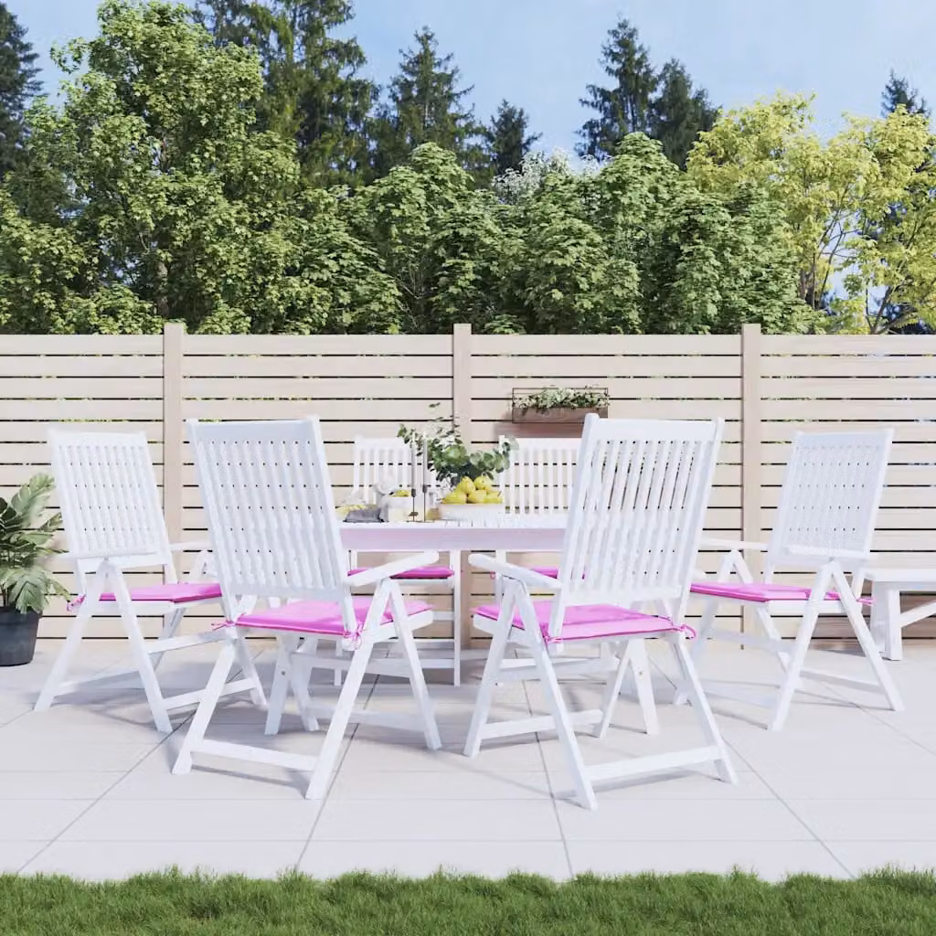 Set di 6 cuscini per sedia vidaXL in tessuto rosa, traspiranti e idrorepellenti, L/P/H: 50 x 50 x 3 cm