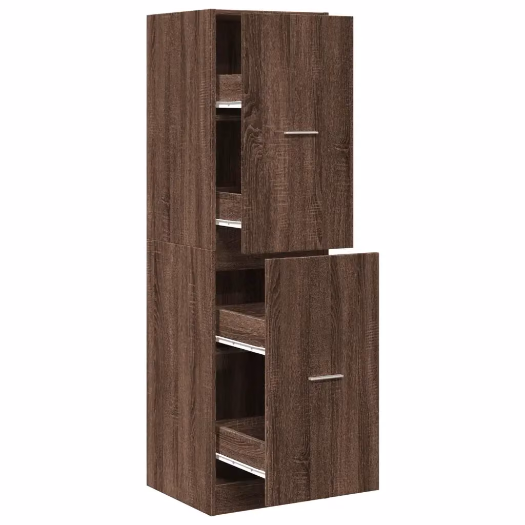 Armadietto da Farmacia da Parete vidaXL in Rovere Marrone con Ripiani Interni, L: 40 cm, P: 41 cm, H: 144,5 cm