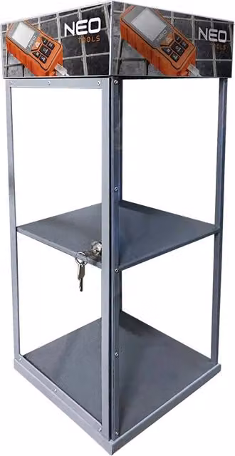 Vetrina espositore Neo con ante in vetro e serratura, colore grigio, L/P/H: 30 x 30 x 70 cm