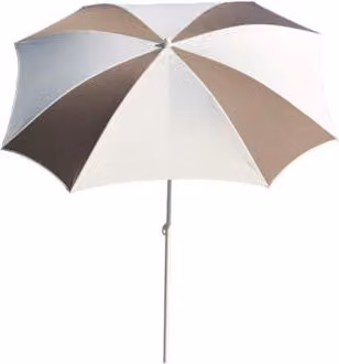 Ombrellone a palo centrale Malta Made in Italy Maffei, colore bianco talpa, diametro: 200 cm