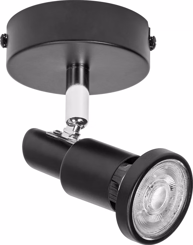 OSRAM LED SPOT GU10 1 x 3,4W, 230lm, nero, temperatura di colore 2.700K, colore della luce bianco caldo, design senza tempo, lampada LED sostituibile, ideale per interni, CRI 90, teste regolabili
