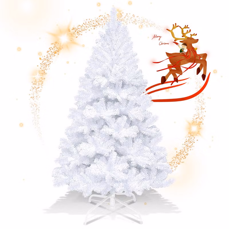 Jopassy 150cm Albero di Natale Artificiale Abete con supporto per la decorazione di Natale riutilizzabile Bianco