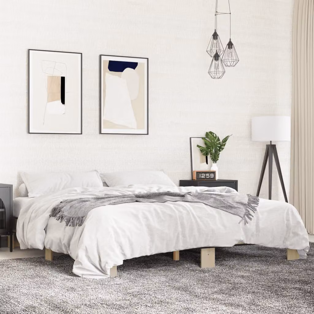 Giroletto vidaXL in Rovere Sonoma, Legno Multistrato e Metallo, 200x200 cm