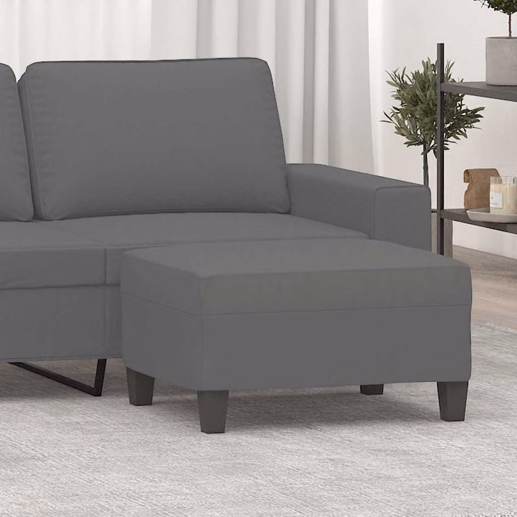 Poggiapiedi vidaXL in microfibra grigio scuro L: 70 cm, P: 55 cm, H: 41 cm