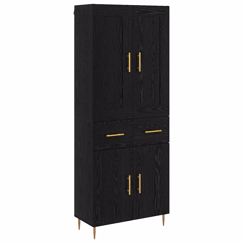 Credenza moderna vidaXL in legno e metallo nera con ante a battente e ripiani interni L/P/H: 69,5 x 34 x 180 cm – 2