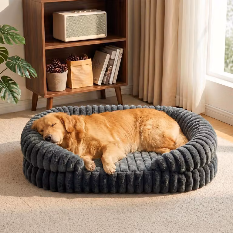 Cuccia ortopedica per cani, colore grigio, dimensioni 123x90 cm, con rivestimento removibile e lavabile