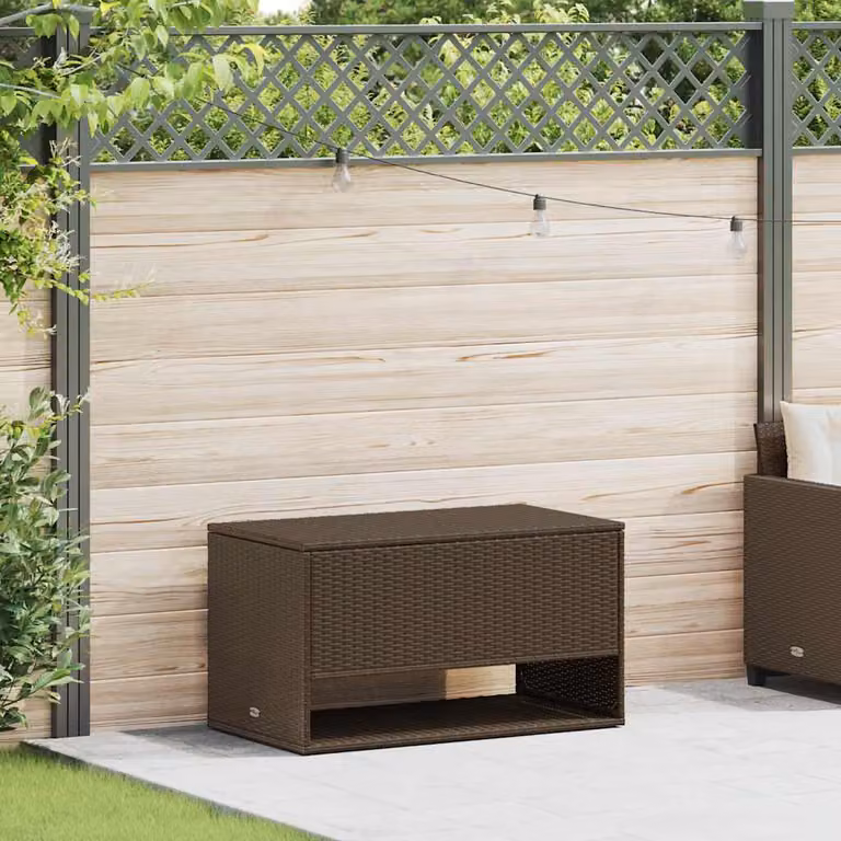 Scatola per cuscini da esterno vidaXL in rattan marrone L: 100 cm, P: 55 cm, H: 55,5 cm