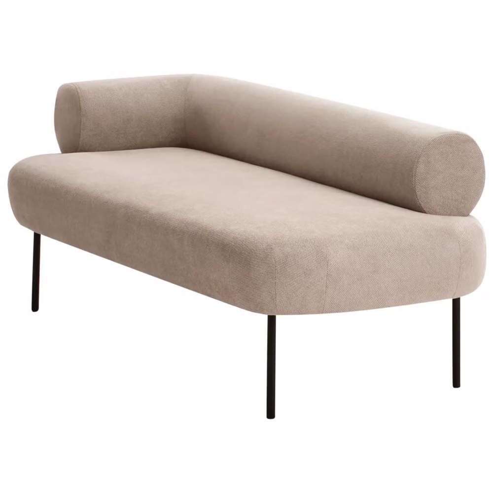 Chaise Lounge BELIANI a L sinistra in tessuto beige con cuscini decorativi, L: 153 cm, P: 70 cm, H: 65 cm – 2