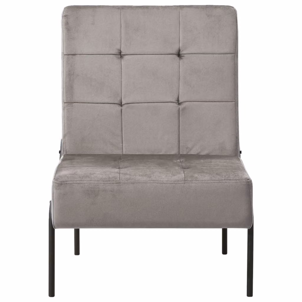 Poltrona Relax 65x79x87 cm Grigio Chiaro in Velluto