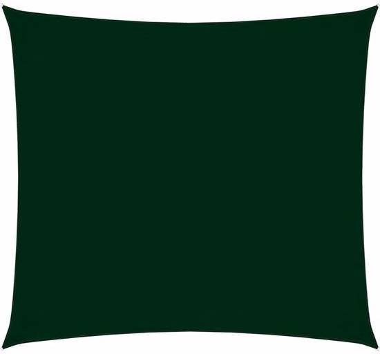 Telo ombreggiante - Quadrato - 3,6 x 3,6 m - Verde scuro - Tessuto Oxford con rivestimento inPoliuretano- Impermeabile e resistente ai raggi UV - Telo ombreggiante per giardino, terrazza e parco giochi - Con corde di fissaggio